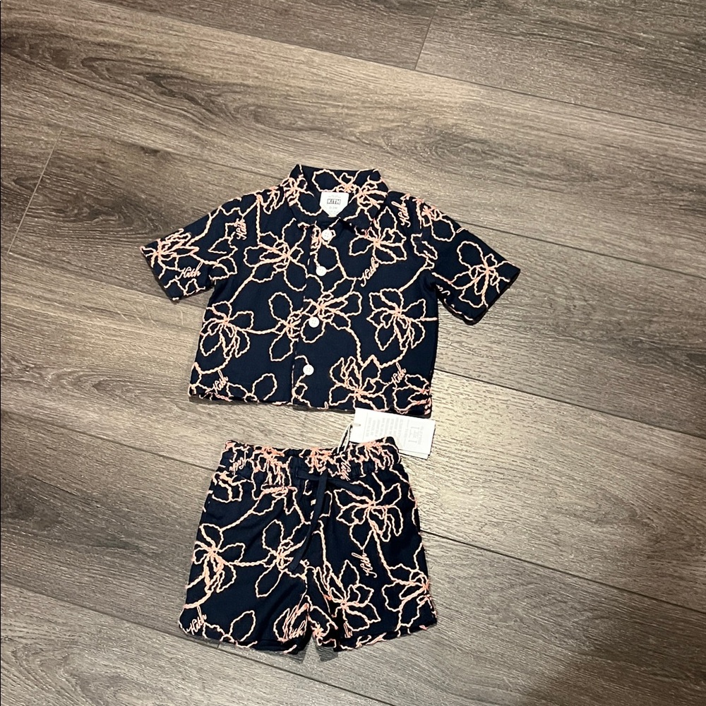 Kith Floral Kids  Set - Navy and Pink
